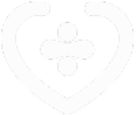 A white heart-shaped shield with a division symbol inside it on a transparent background.