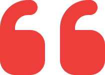 Red quotation marks on black background.